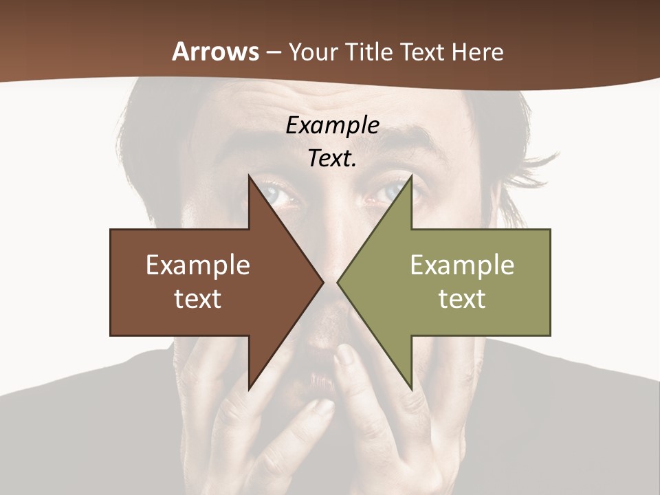 A Man In A Suit Covers His Mouth With His Hands PowerPoint Template