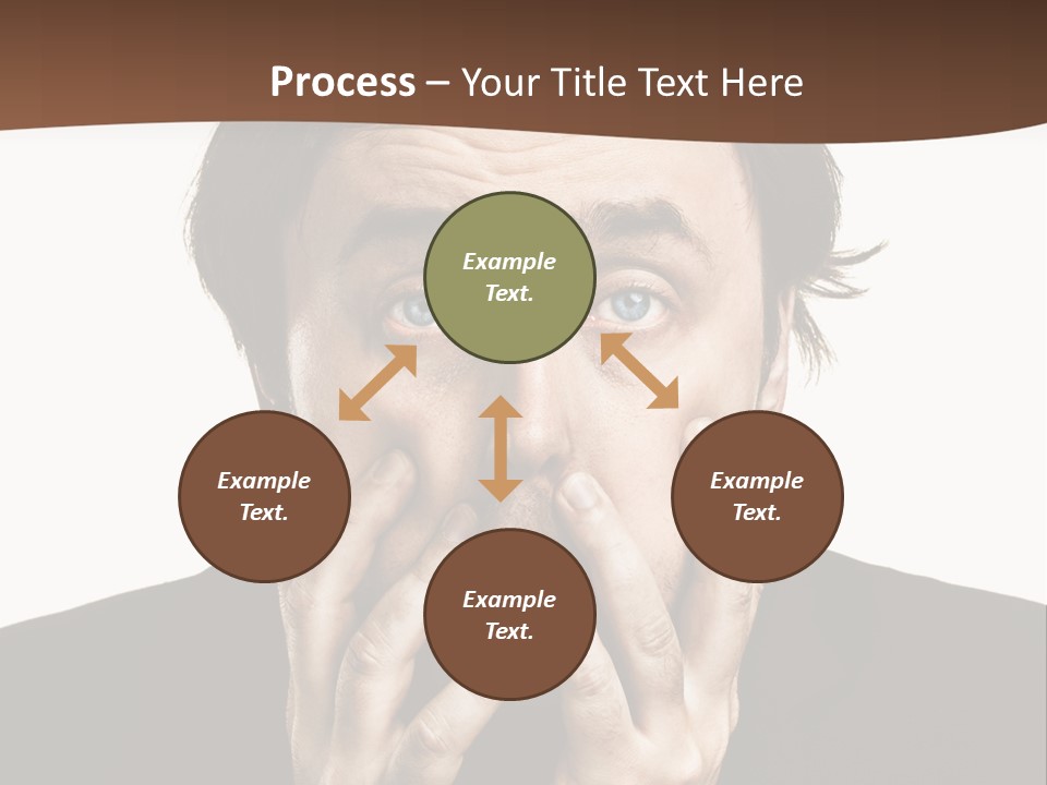 A Man In A Suit Covers His Mouth With His Hands PowerPoint Template