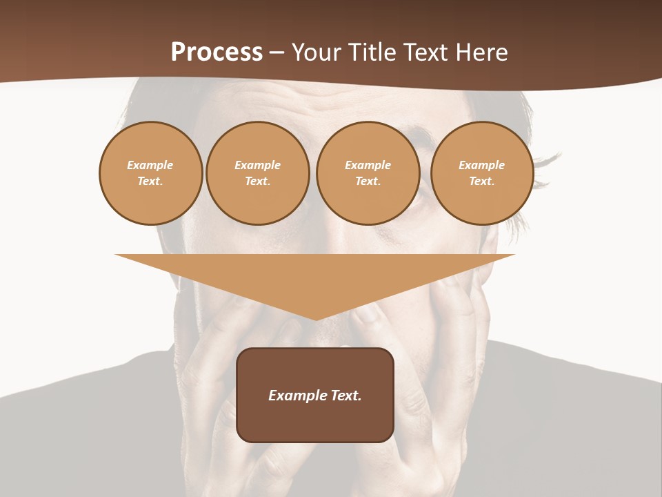 A Man In A Suit Covers His Mouth With His Hands PowerPoint Template
