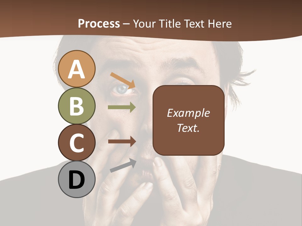 A Man In A Suit Covers His Mouth With His Hands PowerPoint Template