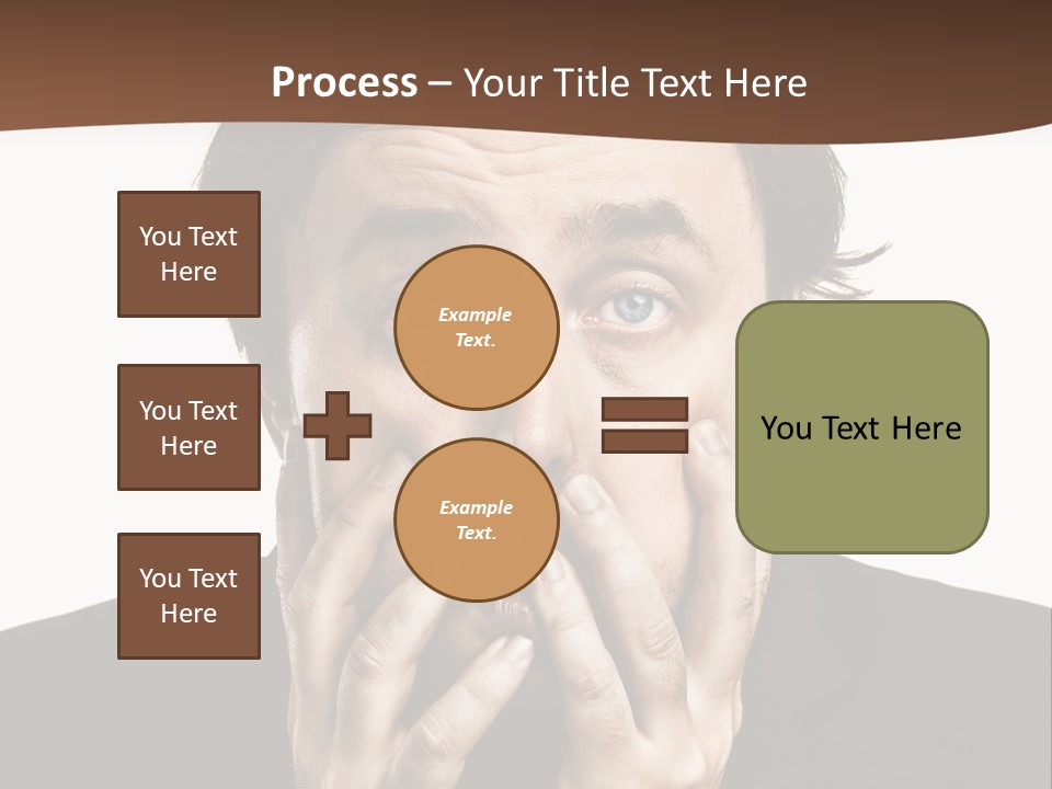 A Man In A Suit Covers His Mouth With His Hands PowerPoint Template