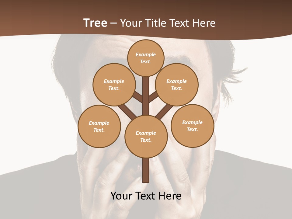 A Man In A Suit Covers His Mouth With His Hands PowerPoint Template