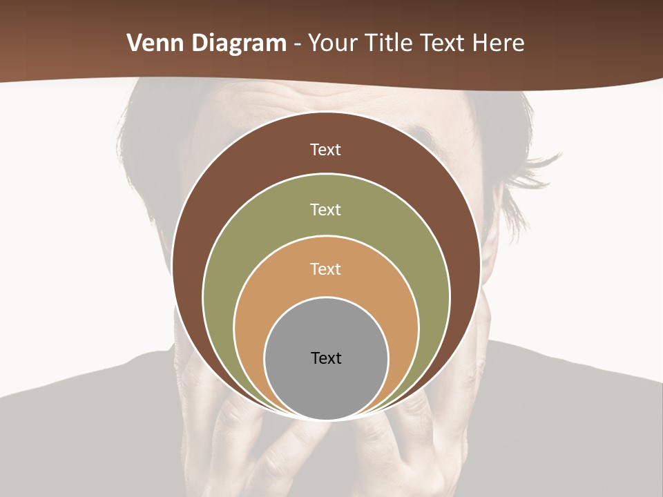 A Man In A Suit Covers His Mouth With His Hands PowerPoint Template