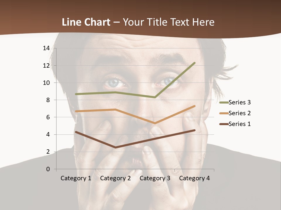 A Man In A Suit Covers His Mouth With His Hands PowerPoint Template
