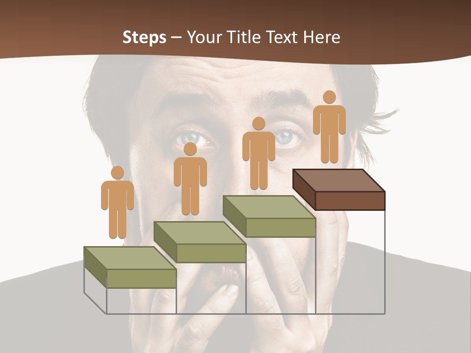 A Man In A Suit Covers His Mouth With His Hands PowerPoint Template