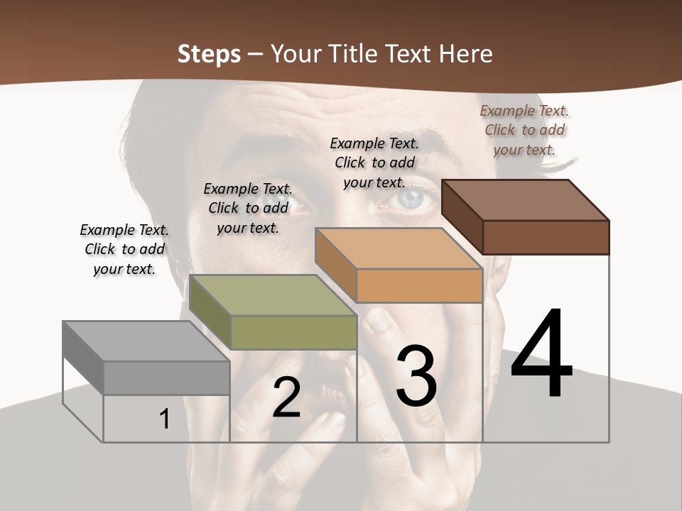 A Man In A Suit Covers His Mouth With His Hands PowerPoint Template