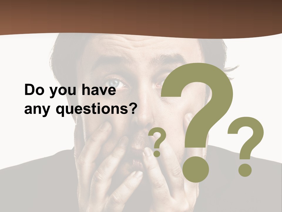 A Man In A Suit Covers His Mouth With His Hands PowerPoint Template