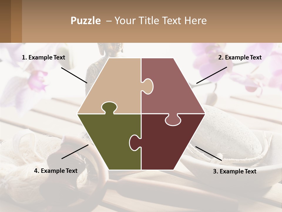 A Buddha Statue Sitting On Top Of A Wooden Table PowerPoint Template