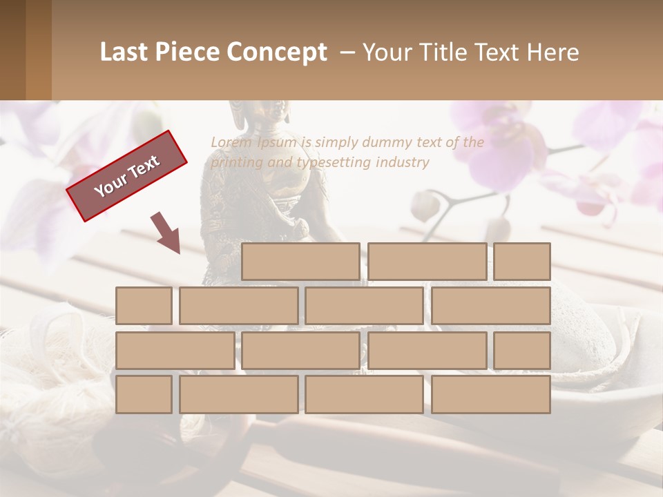 A Buddha Statue Sitting On Top Of A Wooden Table PowerPoint Template
