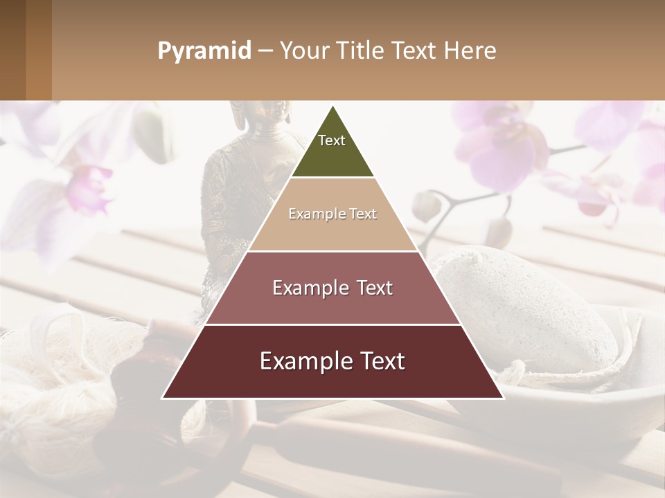 A Buddha Statue Sitting On Top Of A Wooden Table PowerPoint Template