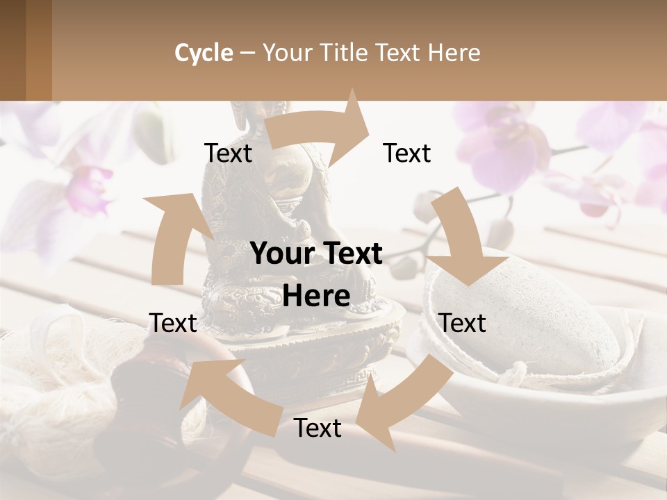 A Buddha Statue Sitting On Top Of A Wooden Table PowerPoint Template