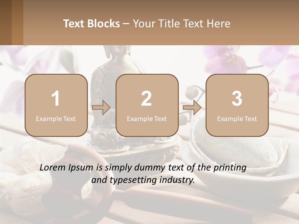 A Buddha Statue Sitting On Top Of A Wooden Table PowerPoint Template