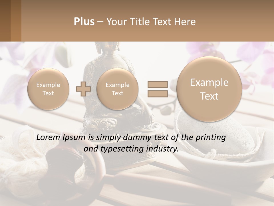 A Buddha Statue Sitting On Top Of A Wooden Table PowerPoint Template