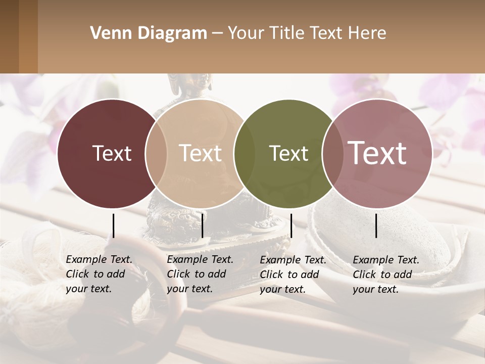 A Buddha Statue Sitting On Top Of A Wooden Table PowerPoint Template