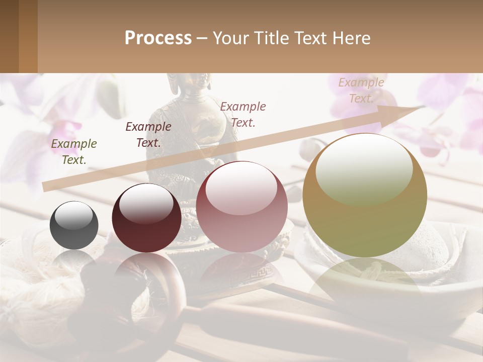 A Buddha Statue Sitting On Top Of A Wooden Table PowerPoint Template