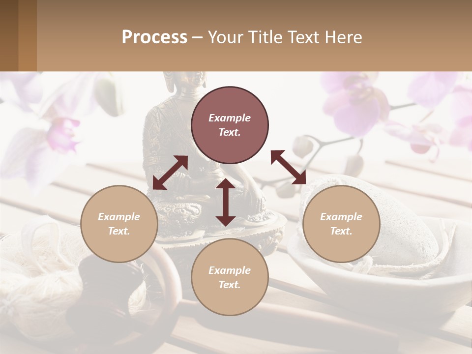 A Buddha Statue Sitting On Top Of A Wooden Table PowerPoint Template