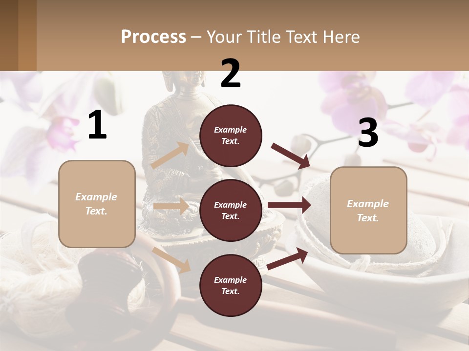 A Buddha Statue Sitting On Top Of A Wooden Table PowerPoint Template
