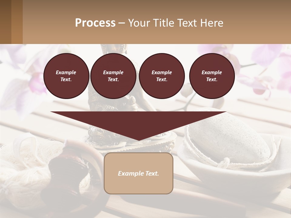 A Buddha Statue Sitting On Top Of A Wooden Table PowerPoint Template