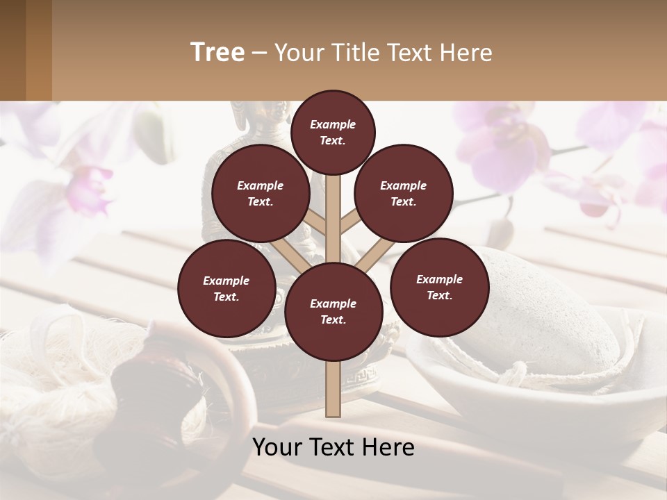 A Buddha Statue Sitting On Top Of A Wooden Table PowerPoint Template