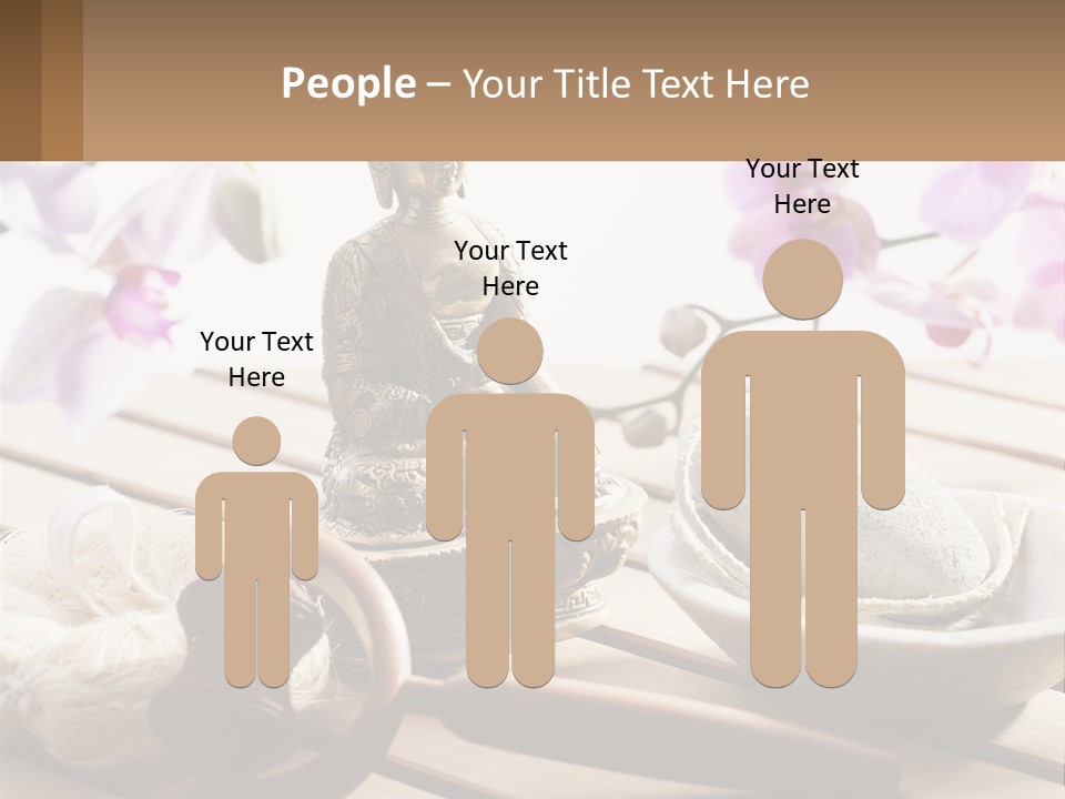 A Buddha Statue Sitting On Top Of A Wooden Table PowerPoint Template