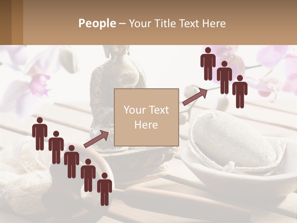 A Buddha Statue Sitting On Top Of A Wooden Table PowerPoint Template