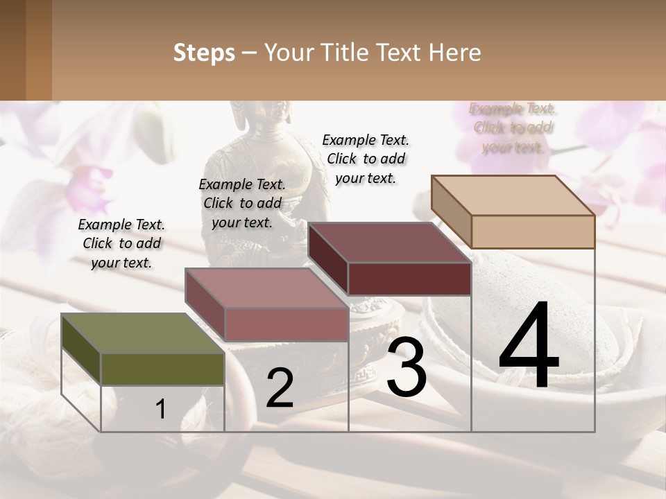 A Buddha Statue Sitting On Top Of A Wooden Table PowerPoint Template