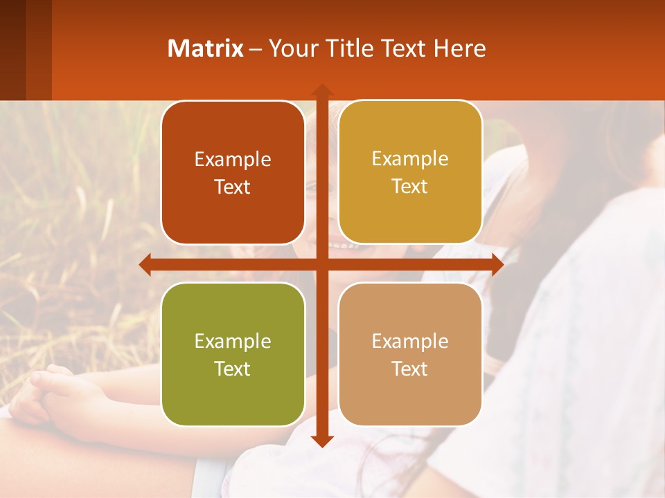 A Woman Sitting Next To A Little Girl In A Field PowerPoint Template