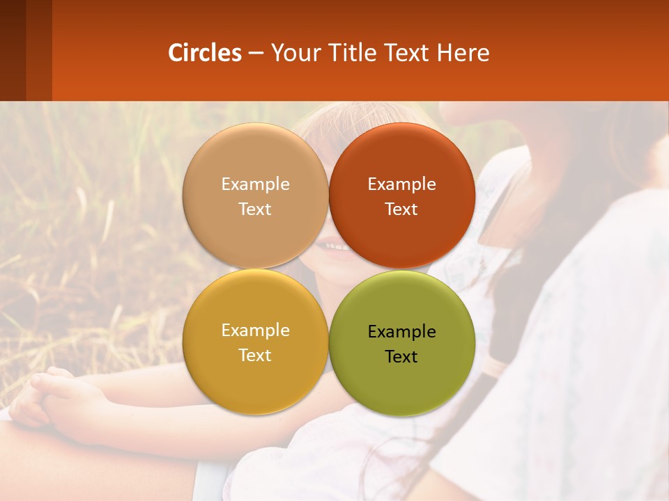 A Woman Sitting Next To A Little Girl In A Field PowerPoint Template