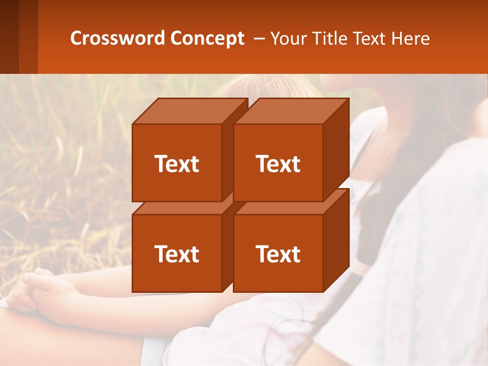 A Woman Sitting Next To A Little Girl In A Field PowerPoint Template