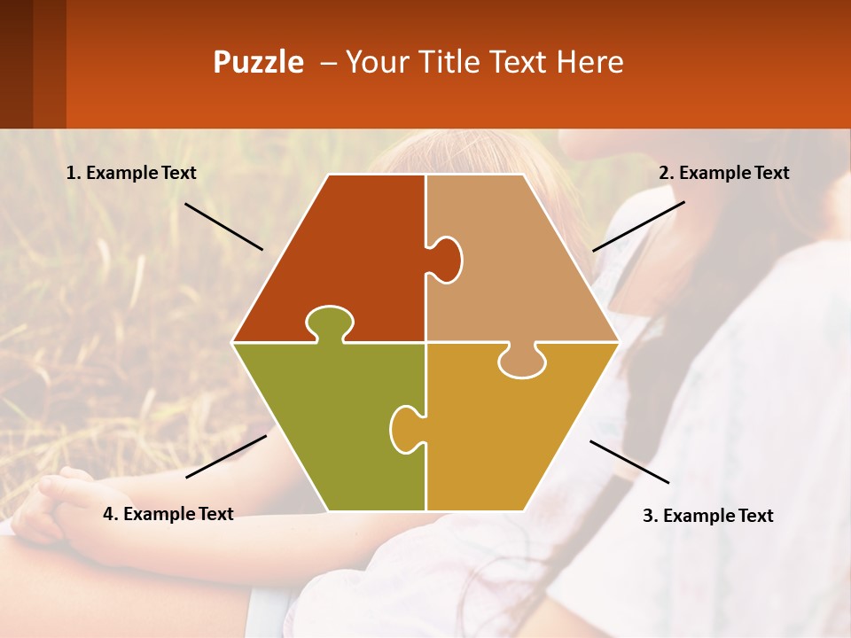 A Woman Sitting Next To A Little Girl In A Field PowerPoint Template