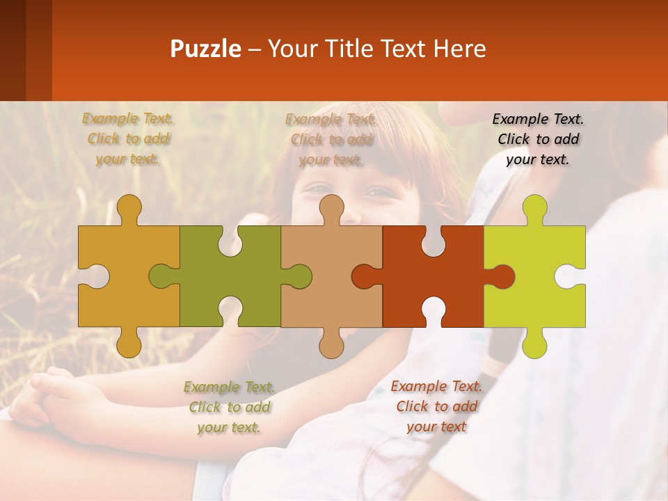 A Woman Sitting Next To A Little Girl In A Field PowerPoint Template