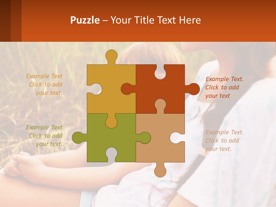 A Woman Sitting Next To A Little Girl In A Field PowerPoint Template