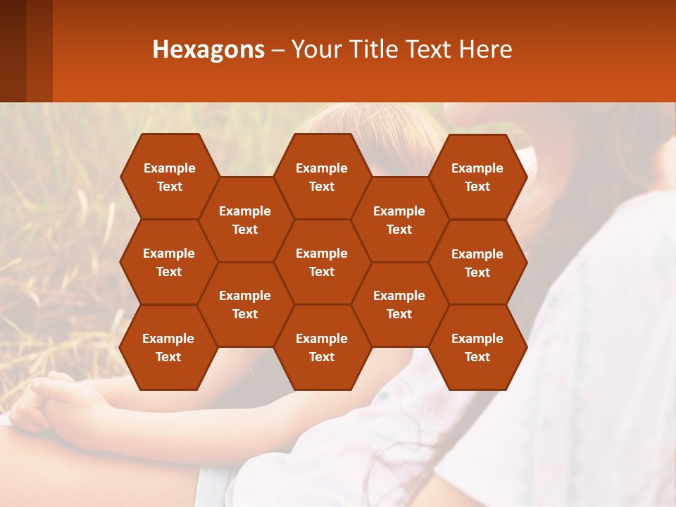 A Woman Sitting Next To A Little Girl In A Field PowerPoint Template