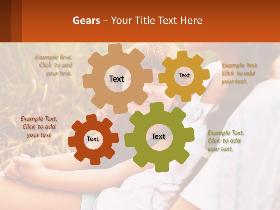A Woman Sitting Next To A Little Girl In A Field PowerPoint Template