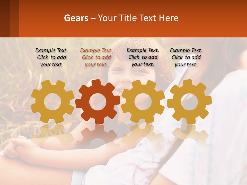 A Woman Sitting Next To A Little Girl In A Field PowerPoint Template
