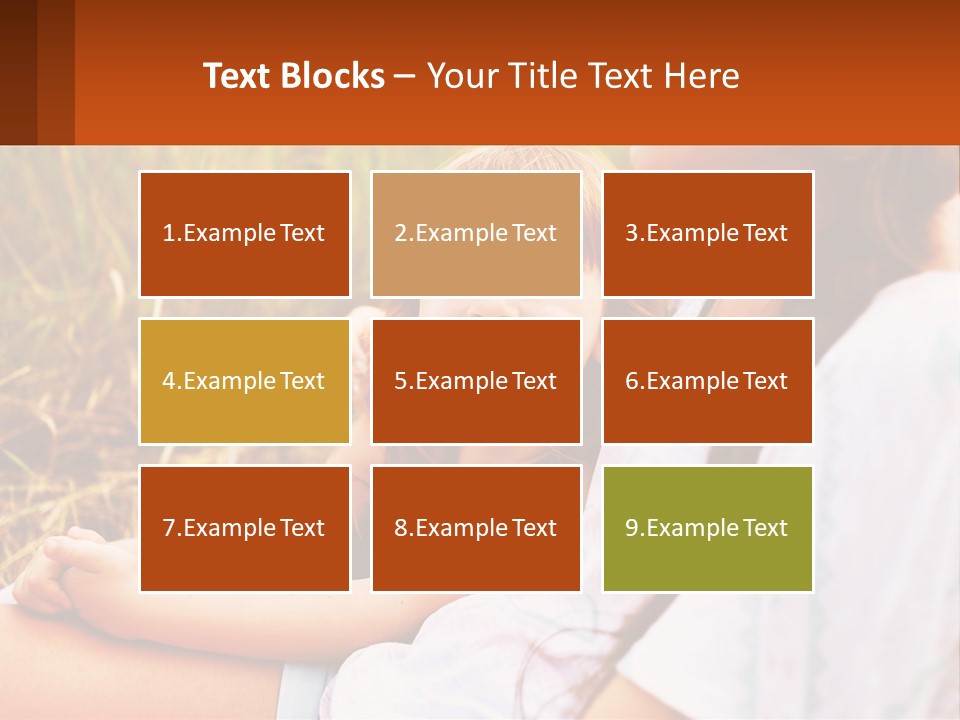 A Woman Sitting Next To A Little Girl In A Field PowerPoint Template