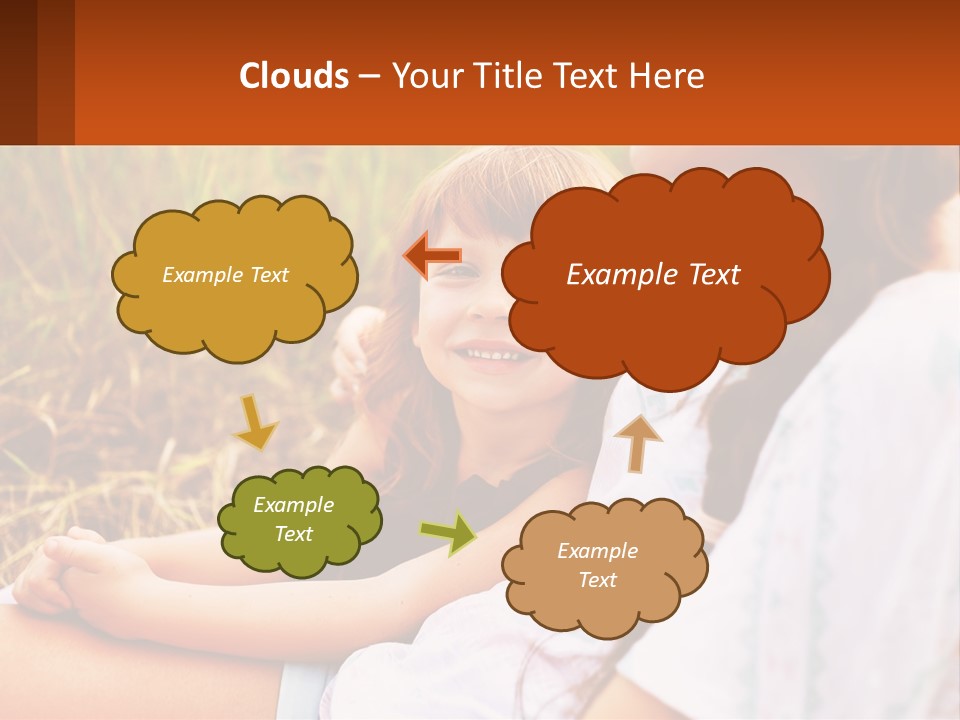 A Woman Sitting Next To A Little Girl In A Field PowerPoint Template