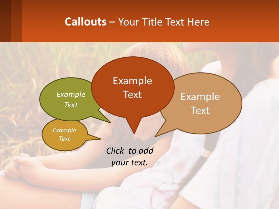 A Woman Sitting Next To A Little Girl In A Field PowerPoint Template
