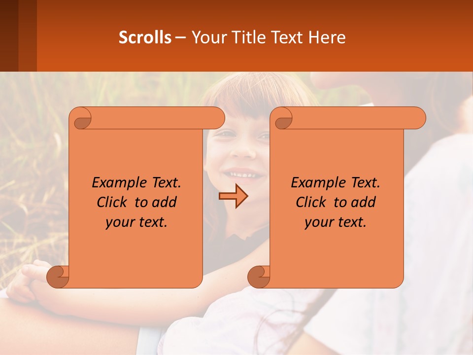 A Woman Sitting Next To A Little Girl In A Field PowerPoint Template
