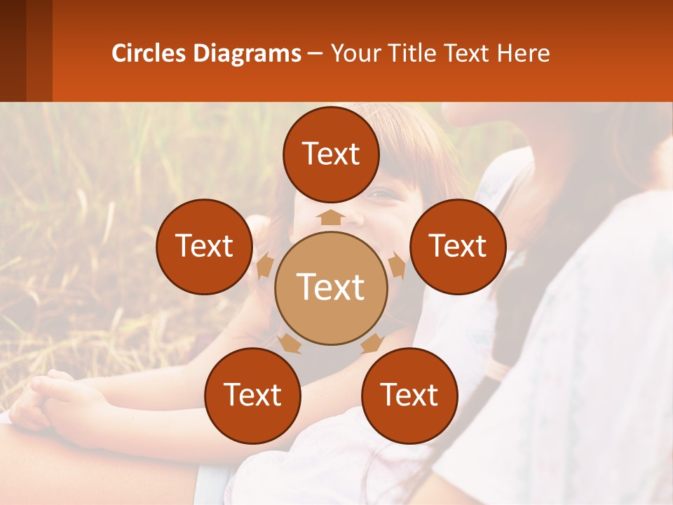 A Woman Sitting Next To A Little Girl In A Field PowerPoint Template