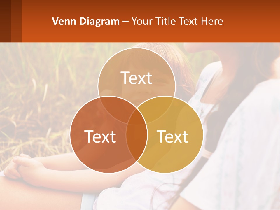 A Woman Sitting Next To A Little Girl In A Field PowerPoint Template