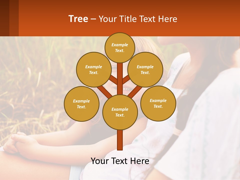 A Woman Sitting Next To A Little Girl In A Field PowerPoint Template