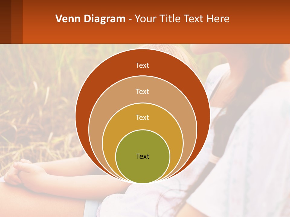 A Woman Sitting Next To A Little Girl In A Field PowerPoint Template