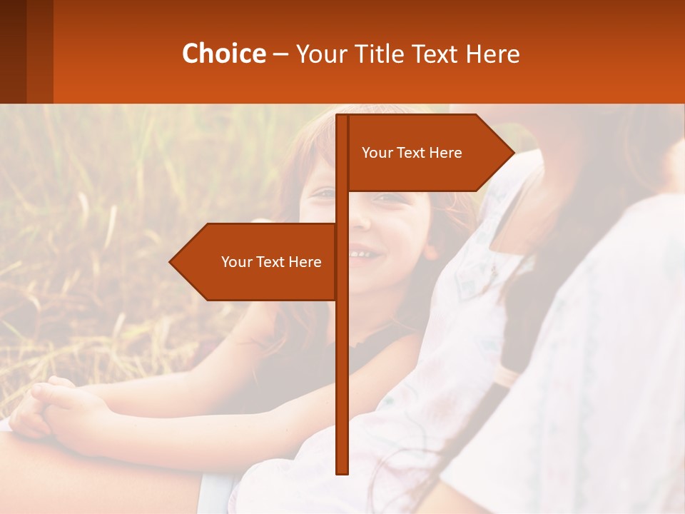 A Woman Sitting Next To A Little Girl In A Field PowerPoint Template