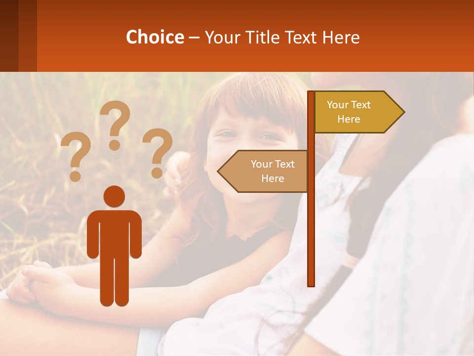 A Woman Sitting Next To A Little Girl In A Field PowerPoint Template