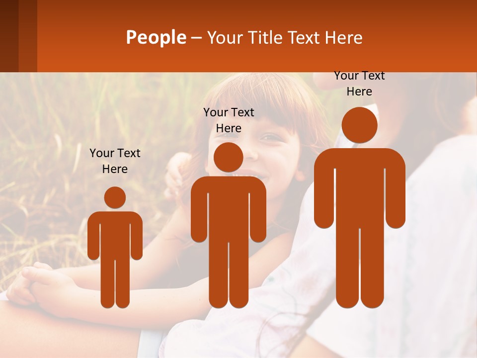 A Woman Sitting Next To A Little Girl In A Field PowerPoint Template