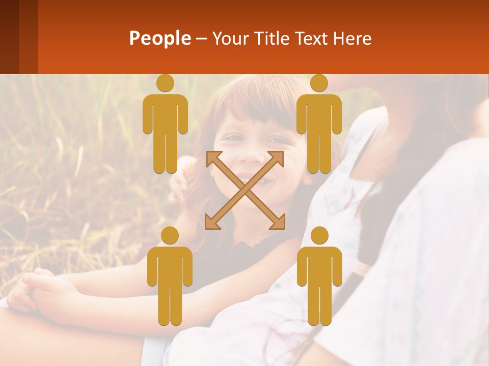 A Woman Sitting Next To A Little Girl In A Field PowerPoint Template