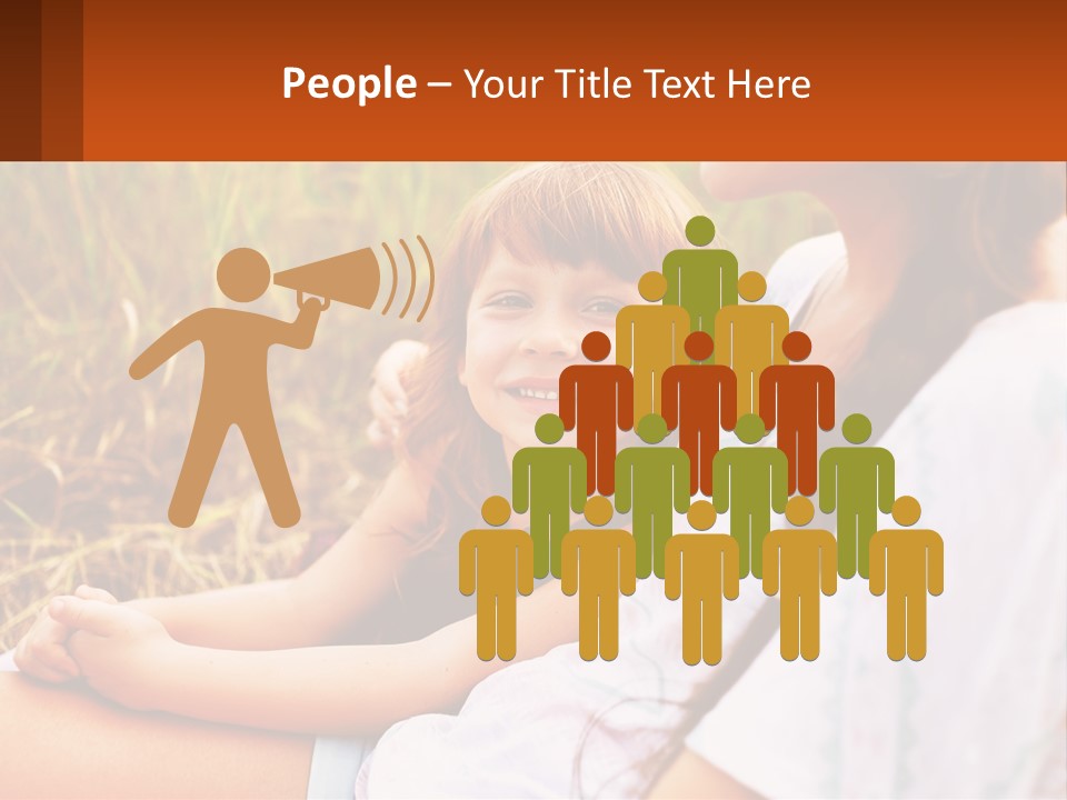 A Woman Sitting Next To A Little Girl In A Field PowerPoint Template