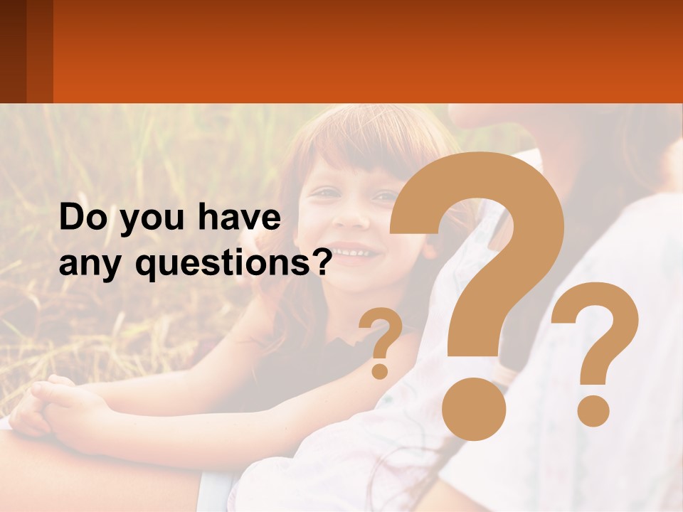 A Woman Sitting Next To A Little Girl In A Field PowerPoint Template
