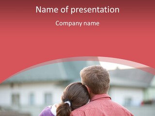 A Man And A Little Girl Hugging Each Other PowerPoint Template